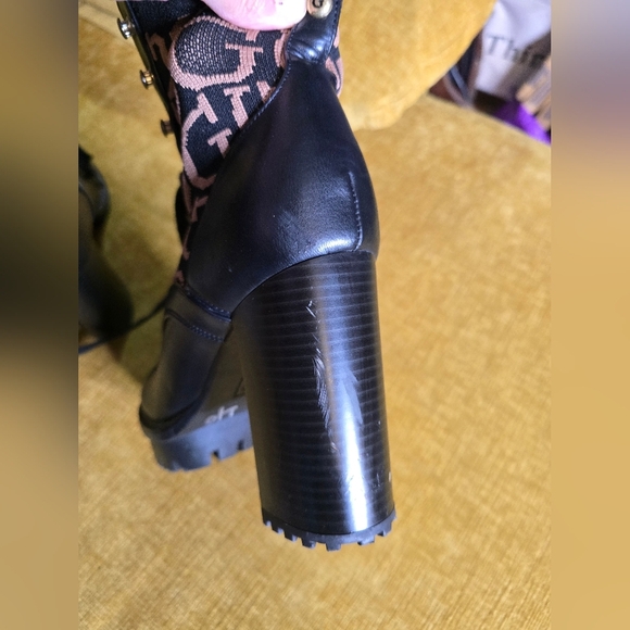 Guess Black and Brown Heeled Boots - Picture 4 of 9
